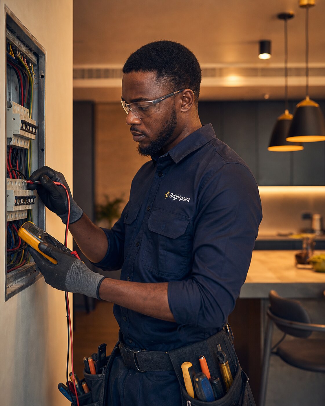 Brightpoint electrician at work in a Lagos home